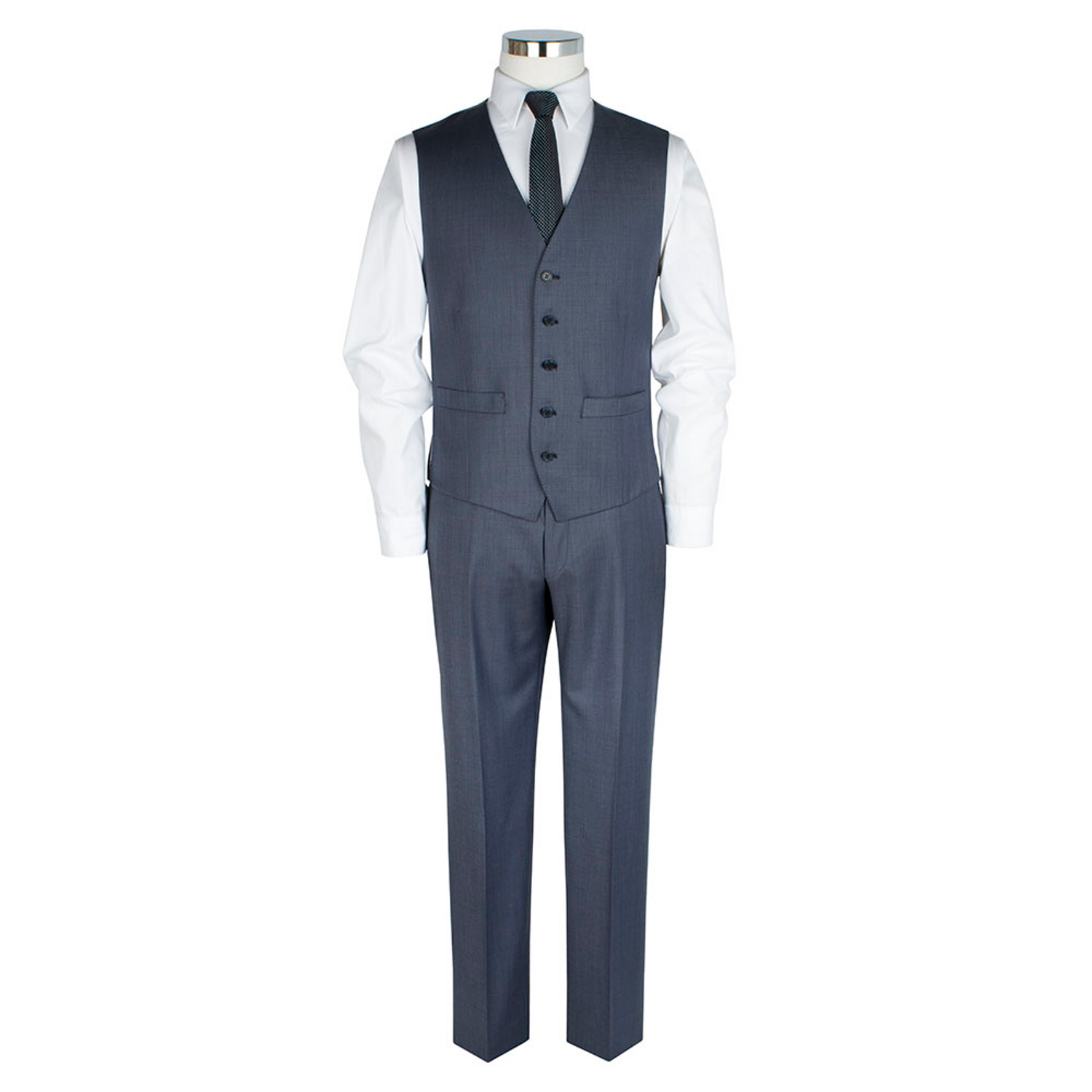Sharkskin Pale Blue Waistcoat - Tom Murphy's Formal and Menswear
