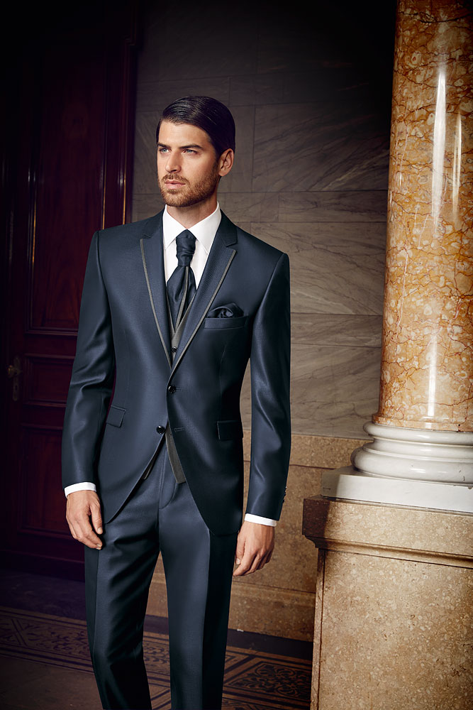 Contrast Blue 3 piece suit - Tom Murphy's Formal and Menswear