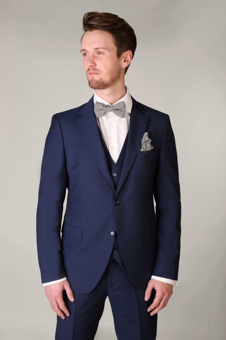 Benetti Micro Pattern Blue 3 piece suit - Tom Murphy's Formal and Menswear