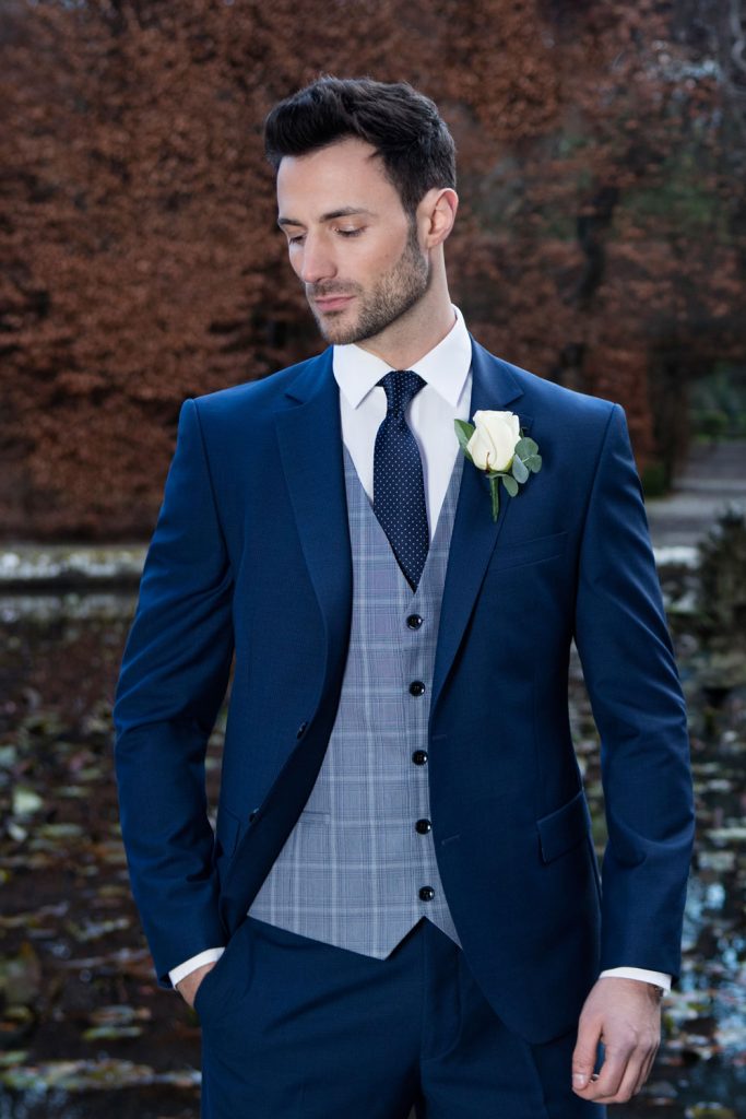 Benetti Micro Pattern Blue 3 piece suit - Tom Murphy's Formal and Menswear