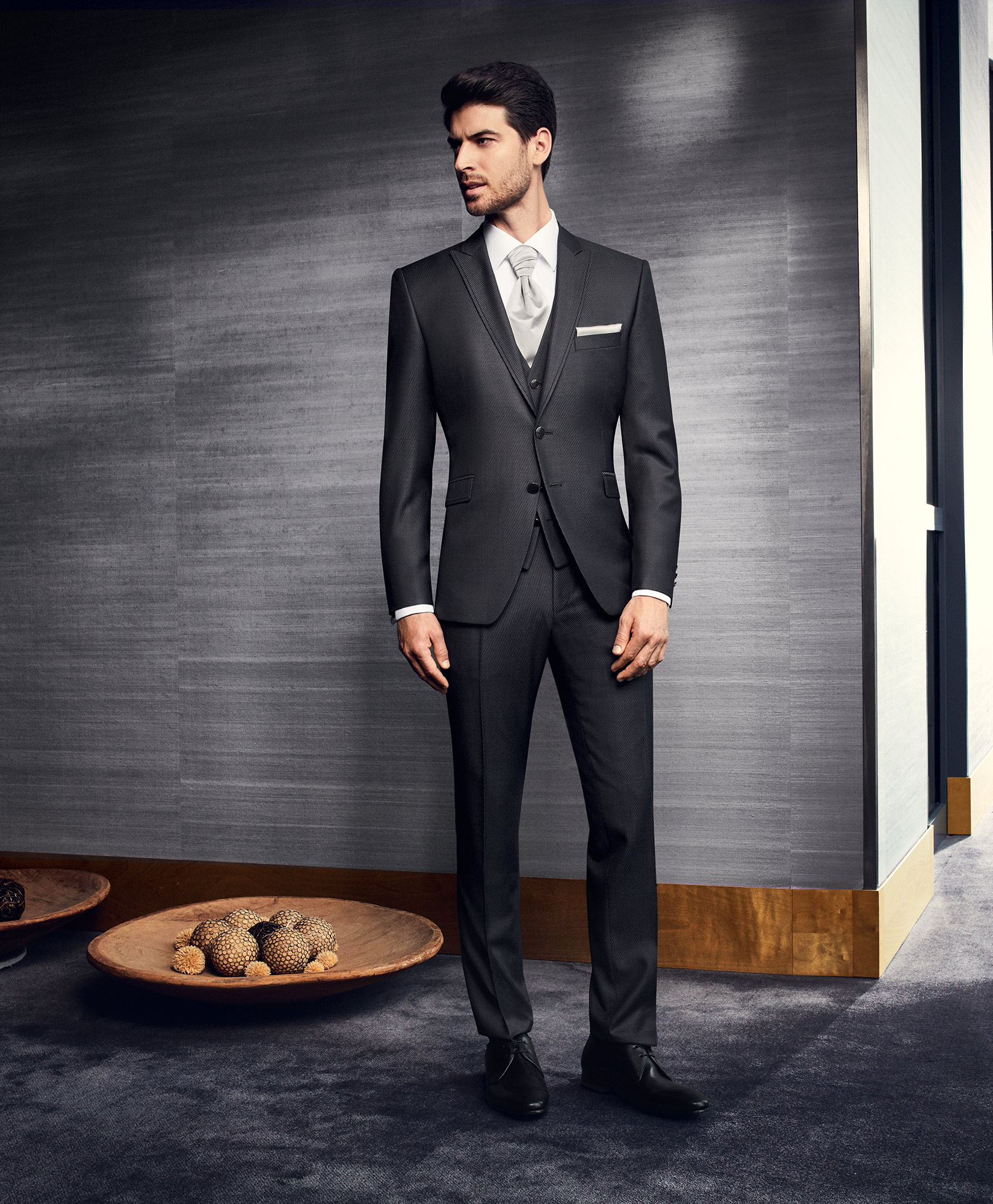 Prestige Dark Grey Pure Wool 3 Piece Suit - Tom Murphy's Formal and ...