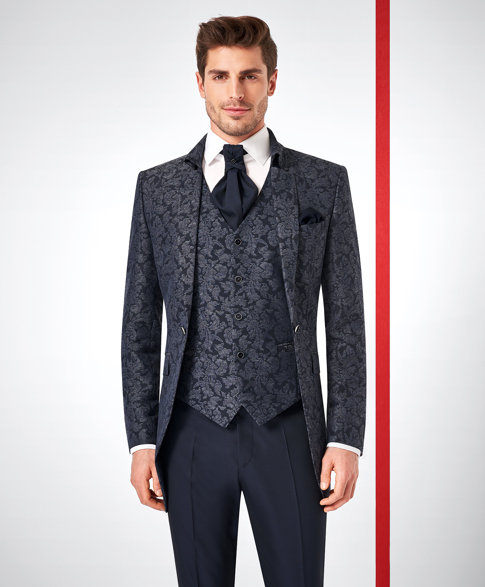 Tziacco Brocade Patterned 3 Piece Wedding Suit - Tom Murphy's Formal ...