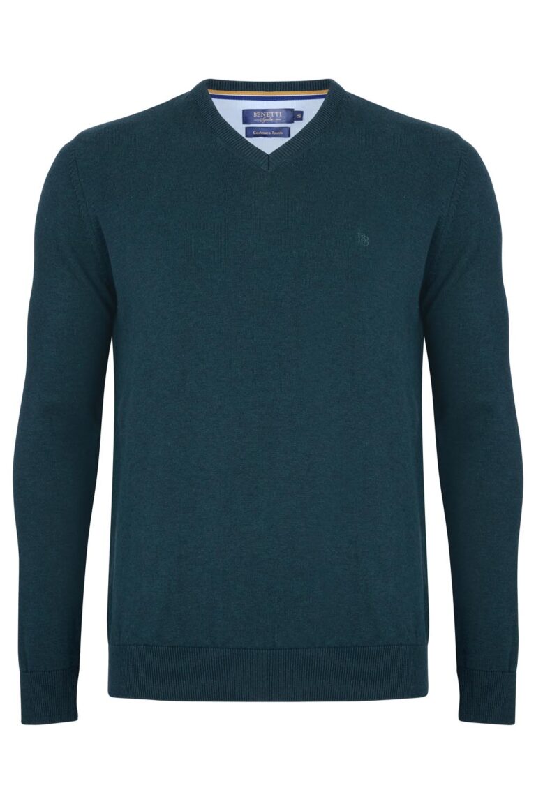 Forest Green V-neck Jumper - Tom Murphy's Formal and Menswear