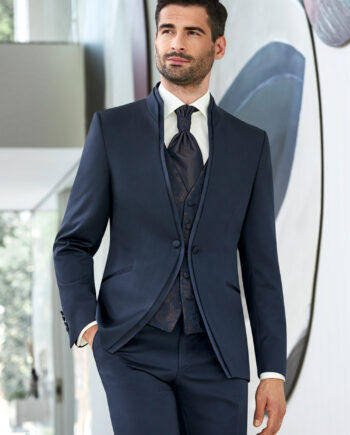 Noble Blue Jacquard 3 piece Wedding Suit - Tom Murphy's Formal and Menswear