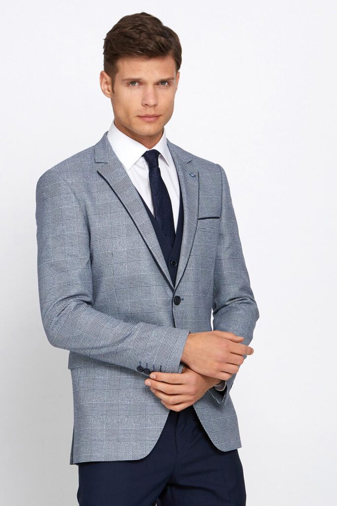 Marvin Navy Check Wedding Suit - Tom Murphy's Formal and Menswear