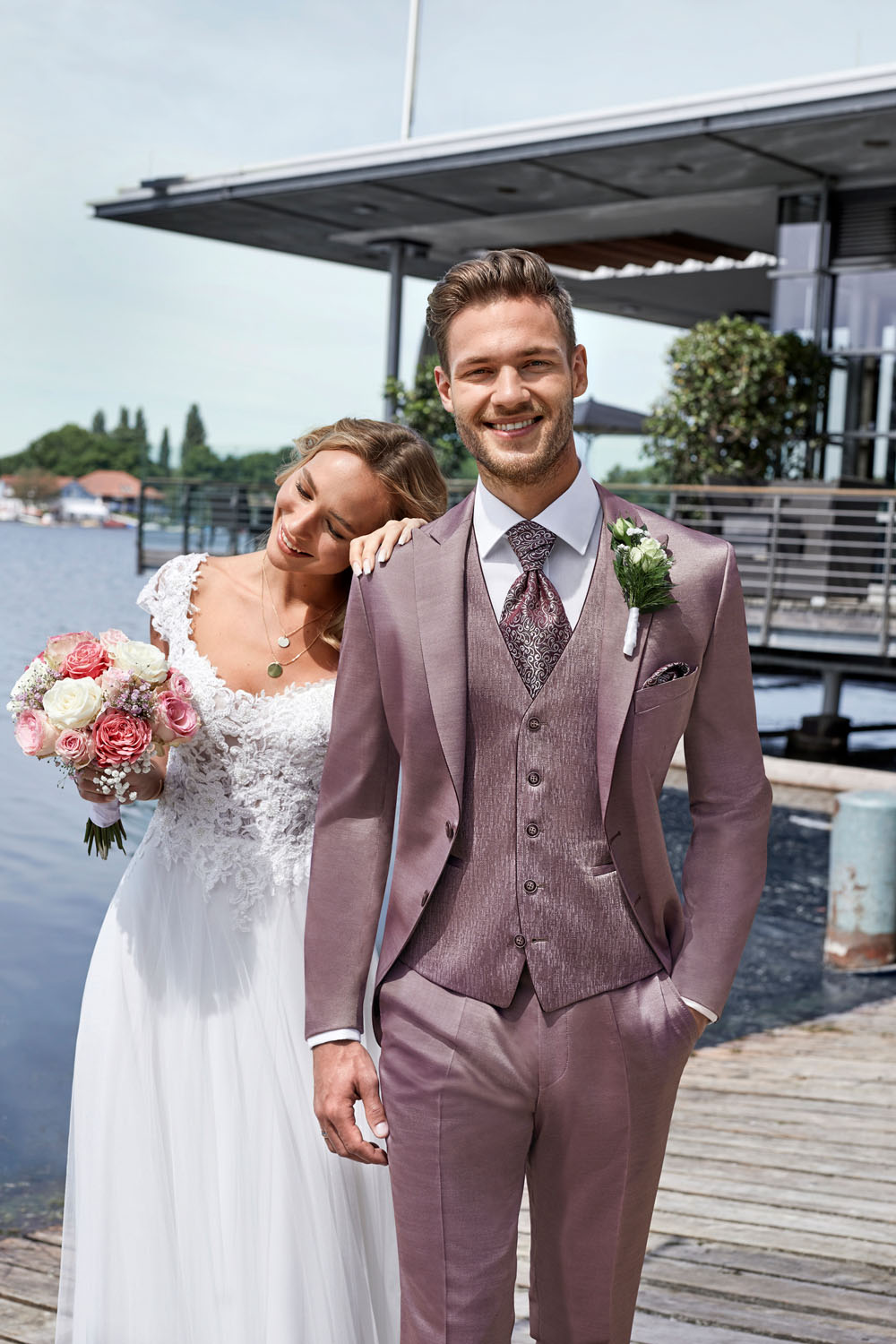 RED SUIT WITH GROOM VEST
