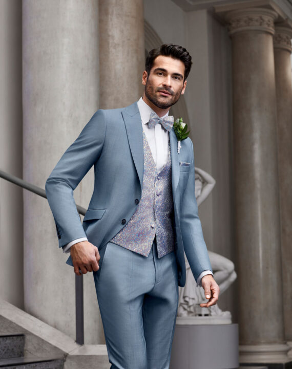 Silver Blue 3 piece Wedding Suit - Tom Murphy's Formal and Menswear