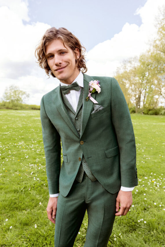 Faded Green 3 piece Wedding Suit