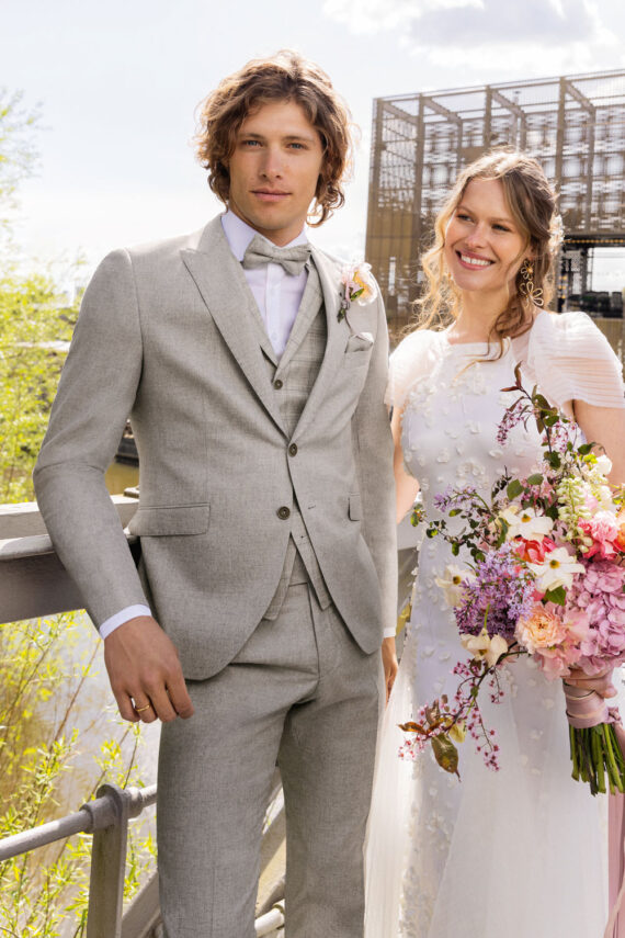 Light Grey 3 piece Wedding Suit